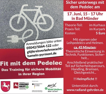 Fit mit dem Pedelec © Kreisverkehrswacht Hameln-Pyrmont